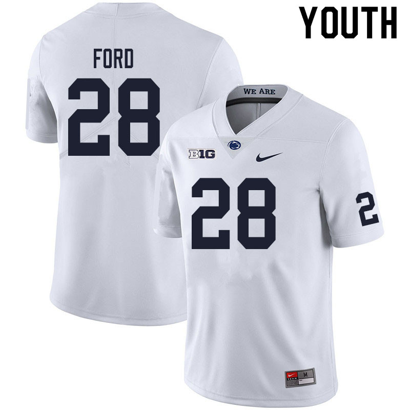 Youth #28 Devyn Ford Penn State Nittany Lions College Football Jerseys Sale-White